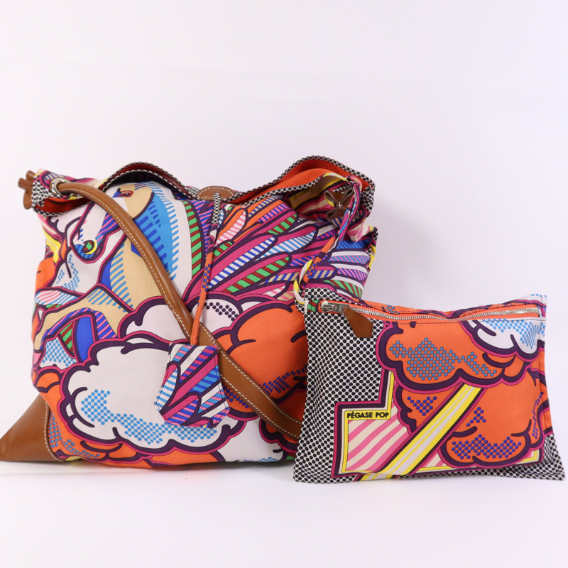 HERMES 絲質Silkycity 33銀扣肩背袋-16