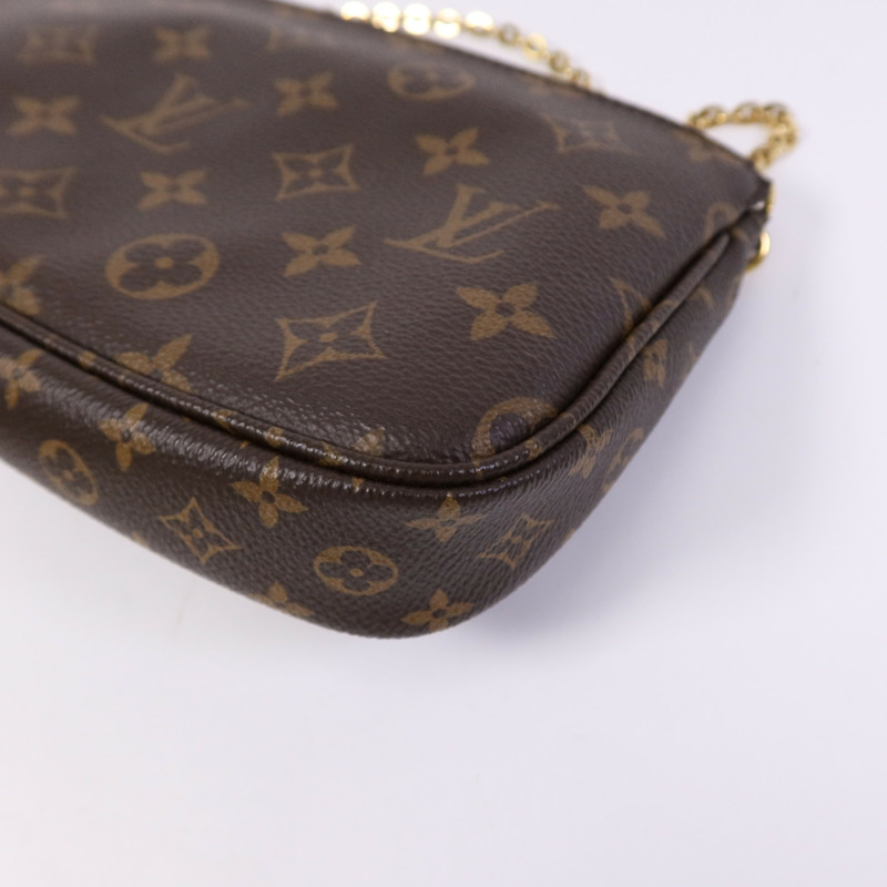 LOUIS VUITTON Monogram Multi Pochette Accessoires金扣手挽肩背兩用袋棕色-6