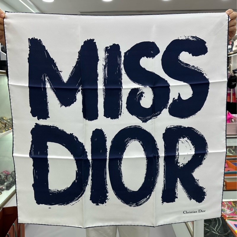 Dior迪奧 字母印花方巾 全新 尺寸：70*70cm-0