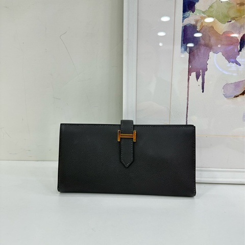 Hermes bearn 長版皮夾 8F錫器灰金扣 W刻