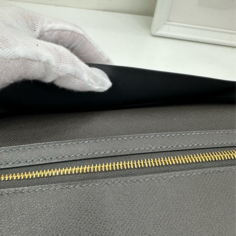 Hermes bearn 長版皮夾 8F錫器灰金扣 W刻-6