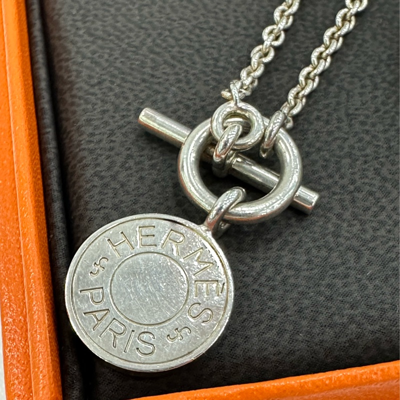 HERMES 愛馬仕銀飾 圓餅項鍊-4