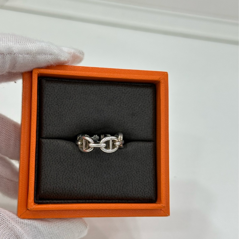 Hermes 愛馬仕 Chaine d'Ancre Enchainee 戒指 925純銀 50碼-1