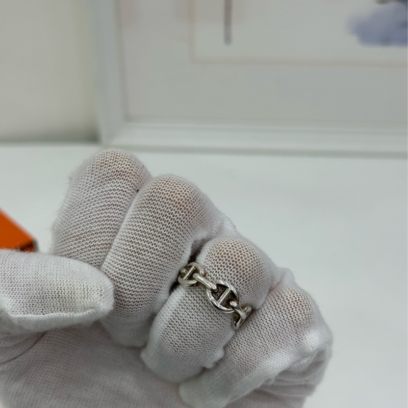 Hermes 愛馬仕 Chaine d'Ancre Enchainee 戒指 925純銀 50碼-2