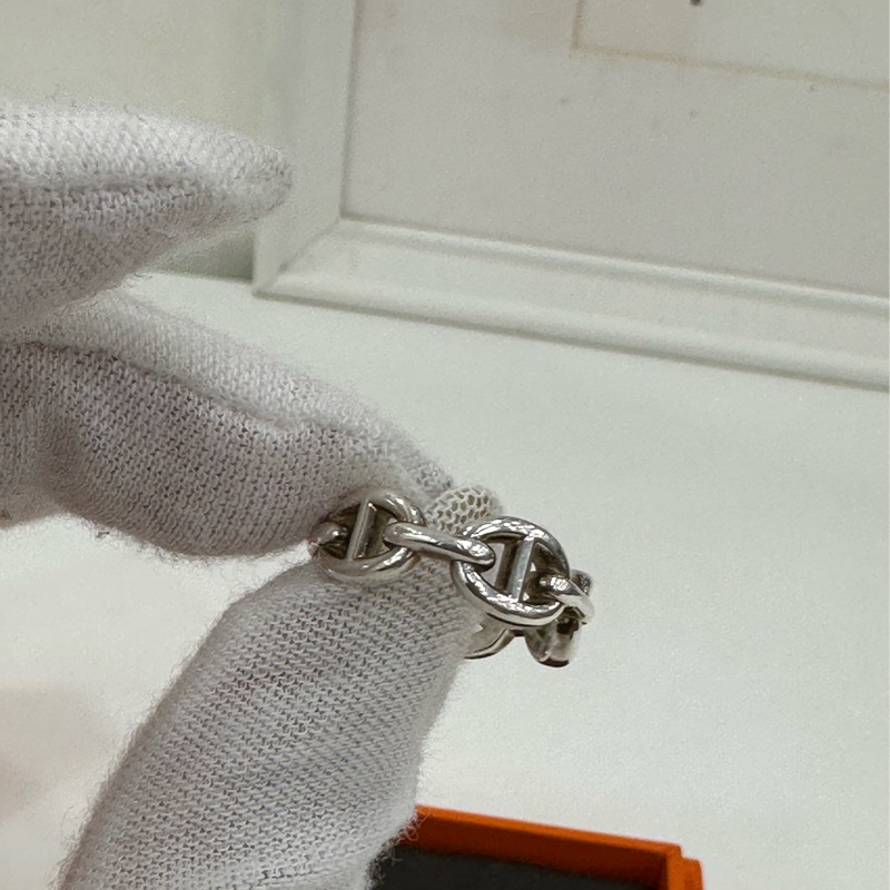 Hermes 愛馬仕 Chaine d'Ancre Enchainee 戒指 925純銀 50碼-3