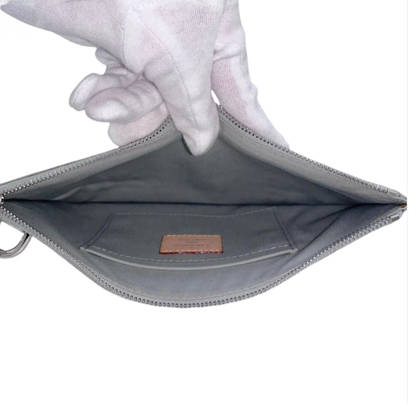 「JL精品代購」98新 LV超級限量銀色鏡面麻將包腋下包-10