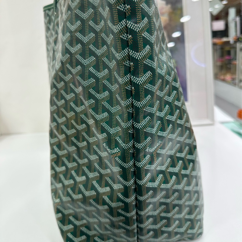 GOYARD 戈雅 Saint Louis 托特包 購物袋 子母包 手提包 肩背包 大號 綠色 Y字老花-4
