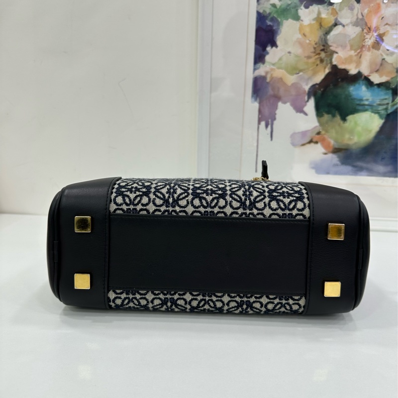 Loewe羅意威Amazona復古提花波士頓 老花拼皮 金扣 可手提斜挎 尺寸23*15*9-6