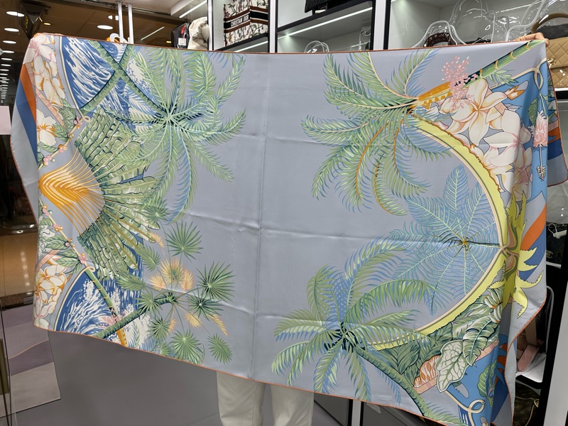 Hermes 愛馬仕阿羅哈90×180 長方形 絲巾 2022年夏-4