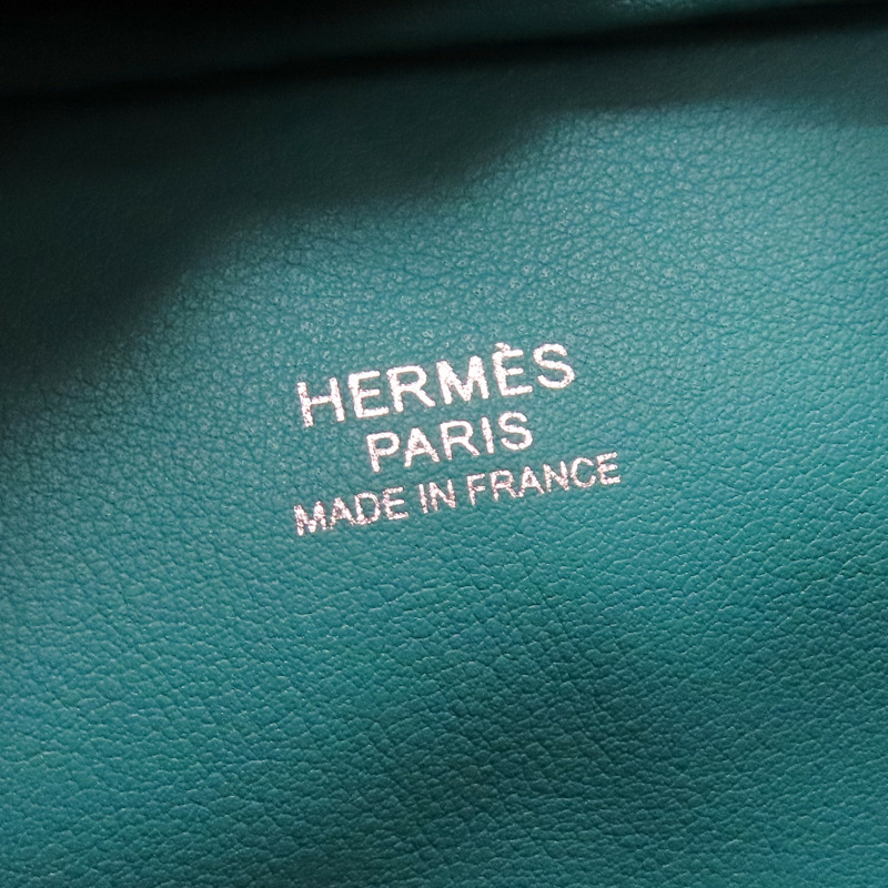 孔雀藍 Swift 牛皮 Mini Plume 20 手提包 X刻 銀扣【HERMES 愛馬仕】-5