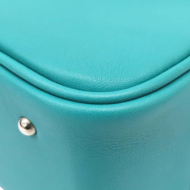 孔雀藍 Swift 牛皮 Mini Plume 20 手提包 X刻 銀扣【HERMES 愛馬仕】-9