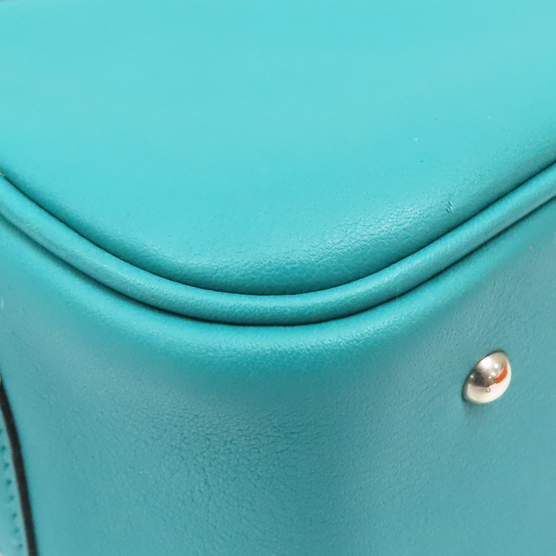 孔雀藍 Swift 牛皮 Mini Plume 20 手提包 X刻 銀扣【HERMES 愛馬仕】-10