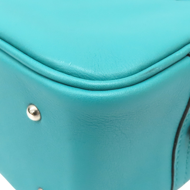 孔雀藍 Swift 牛皮 Mini Plume 20 手提包 X刻 銀扣【HERMES 愛馬仕】-11