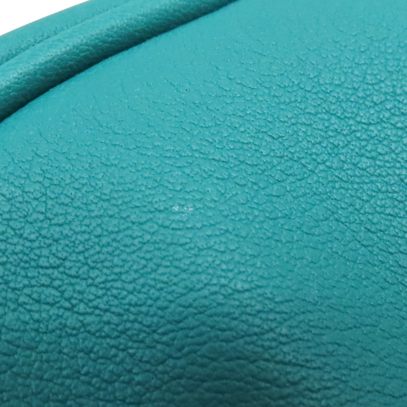 孔雀藍 Swift 牛皮 Mini Plume 20 手提包 X刻 銀扣【HERMES 愛馬仕】-13