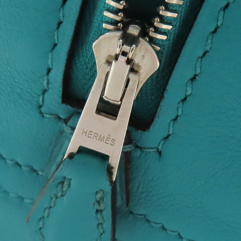 孔雀藍 Swift 牛皮 Mini Plume 20 手提包 X刻 銀扣【HERMES 愛馬仕】-14