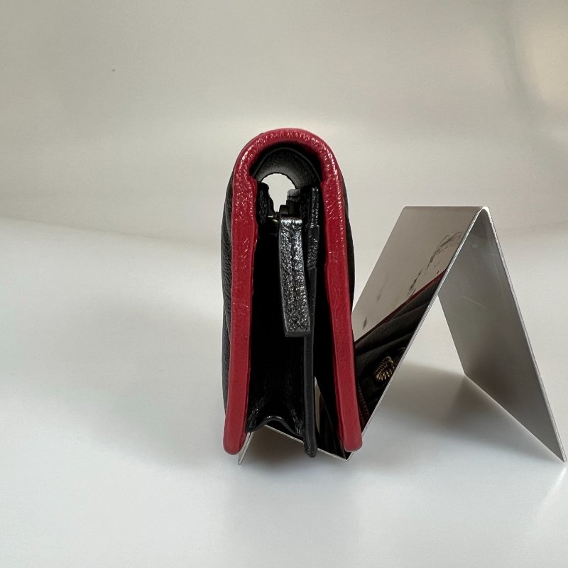 GUCCI 573811  黑紅邊對開短夾-3