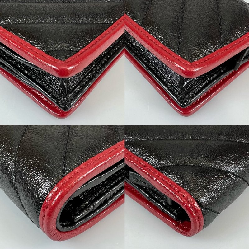 GUCCI 573811  黑紅邊對開短夾-8