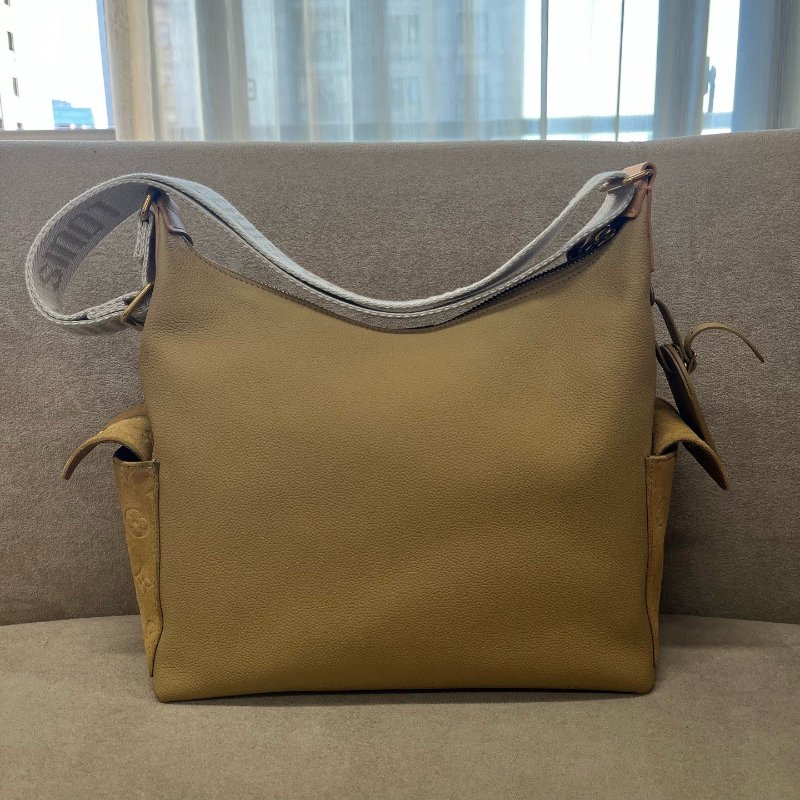 芯片款 路易威登/Louis Vuitton Hobo Cargo 卡其色配老花 雙袋肩背包-6