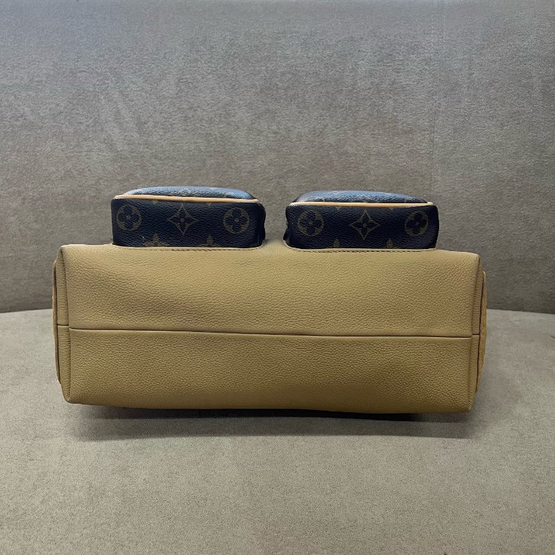 芯片款 路易威登/Louis Vuitton Hobo Cargo 卡其色配老花 雙袋肩背包-7