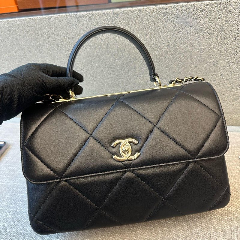 香奈兒/Chanel Trendy CC黑金中號鏈條手提包-6