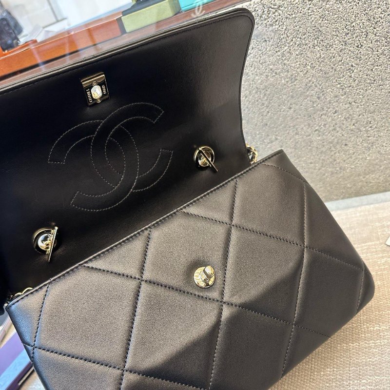 香奈兒/Chanel Trendy CC黑金中號鏈條手提包-13