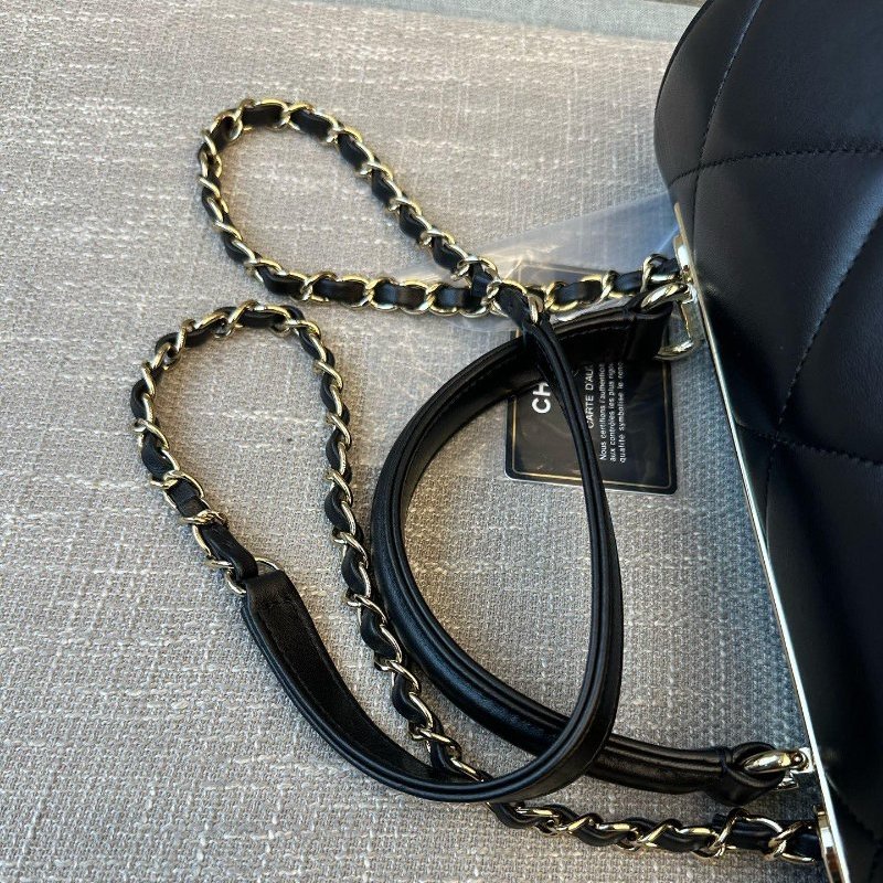 香奈兒/Chanel Trendy CC黑金中號鏈條手提包-15