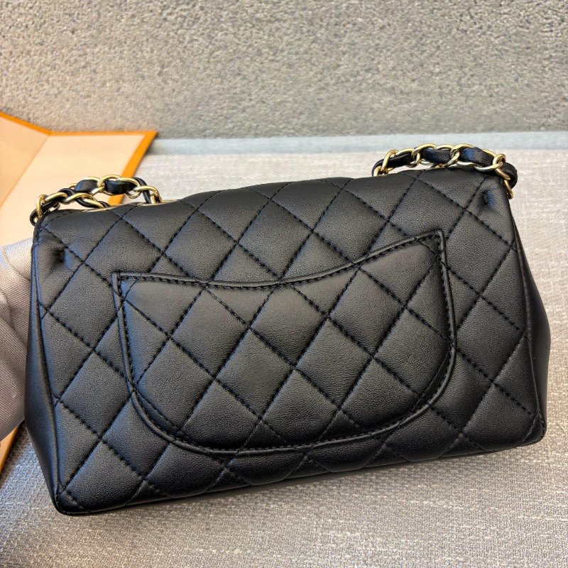 近新品 香奈兒/Chanel CF繫列黑金羊皮鏈條包-6