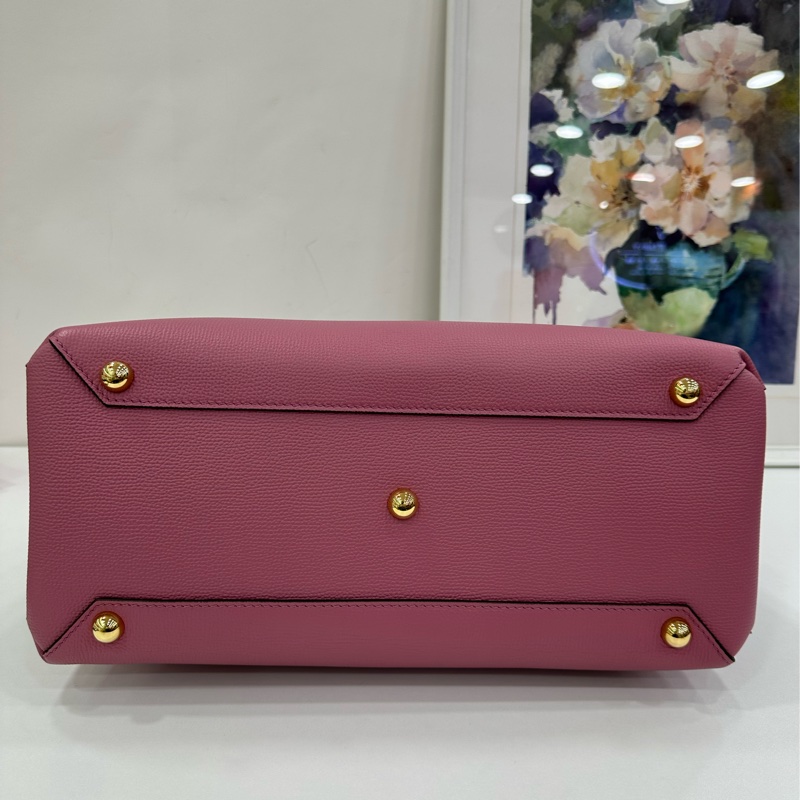 Burberry巴寶莉Banner香芋紫拼格紋班納包手提單肩包 99新近閒置 尺寸35*25*17-5