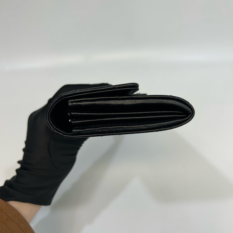 香奈兒經典長夾CHANEL黑銀羊皮COCO下蓋長夾AP0241-16