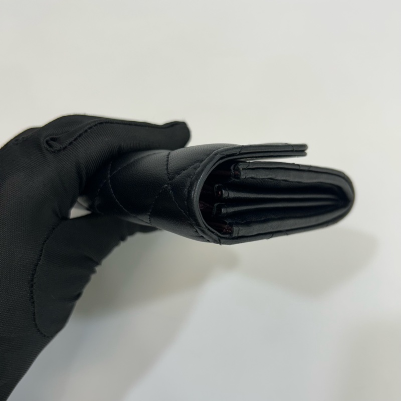 香奈兒經典長夾CHANEL黑銀羊皮COCO下蓋長夾AP0241-20