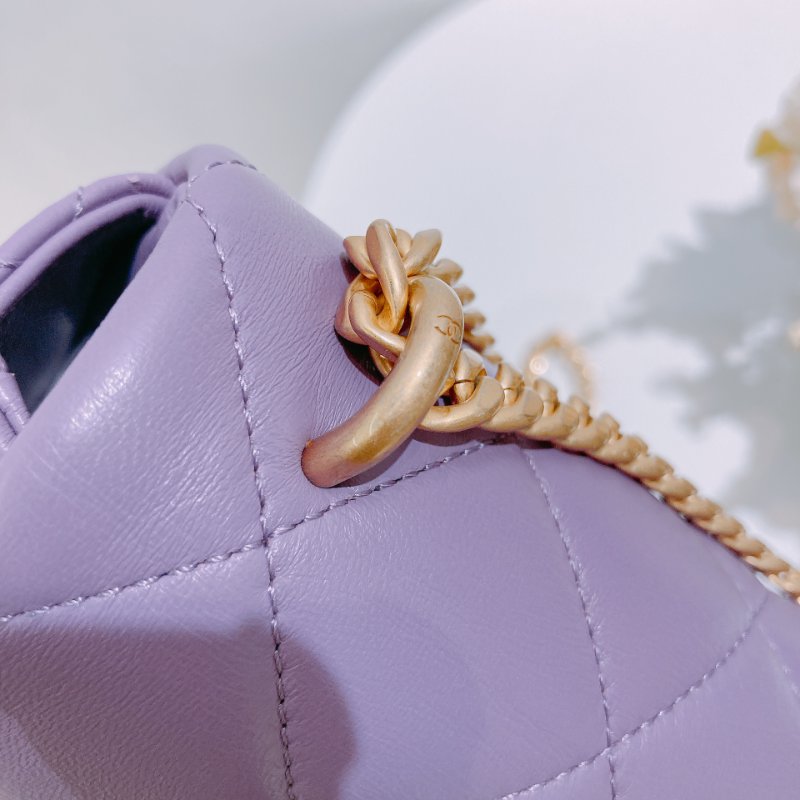 TW4727	Chanel 香奈兒迷你翻蓋式鍊帶包包Mini Classic Flap Bag 18cm Calfskin Purple-16