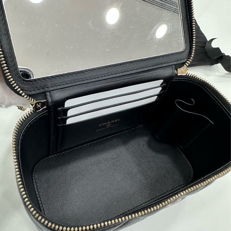 Chanel 香奈兒 22B金屬手柄 長盒子化妝盒帶鏡子 晶片款 copy單 全新 尺寸：16*9.5*11-8