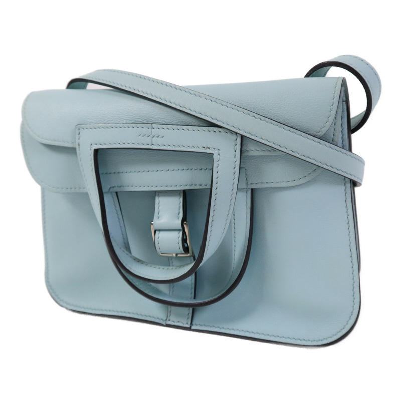 HERMES Swift皮革Mini Halzan銀扣手挽肩背兩用袋-2