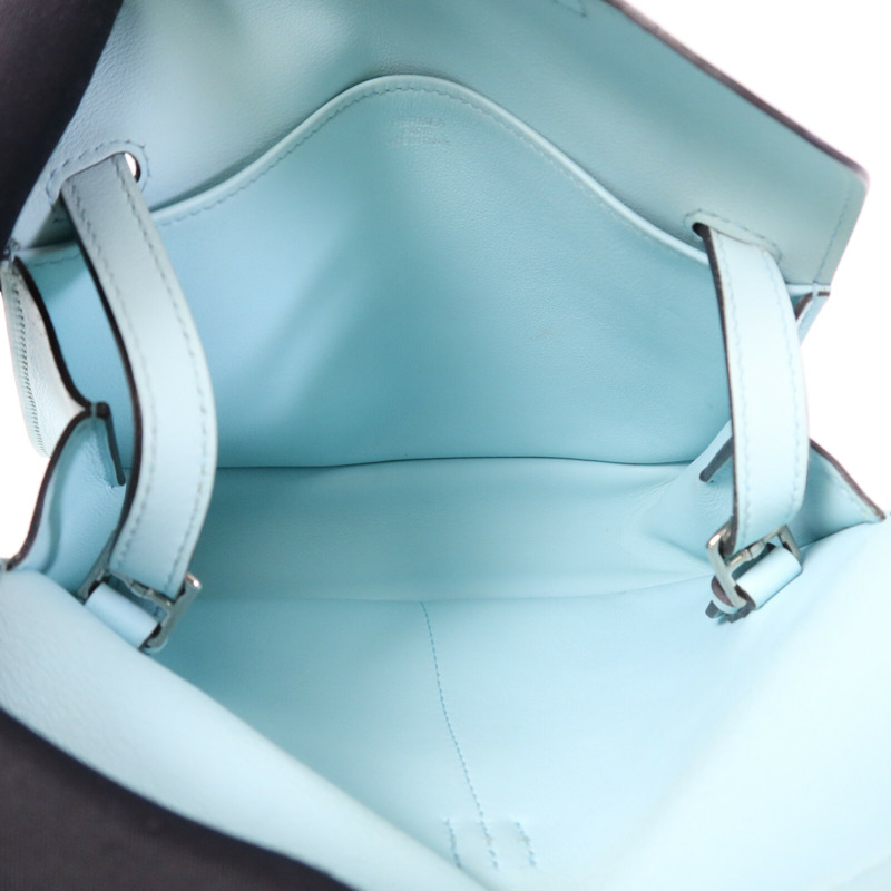 HERMES Swift皮革Mini Halzan銀扣手挽肩背兩用袋-4