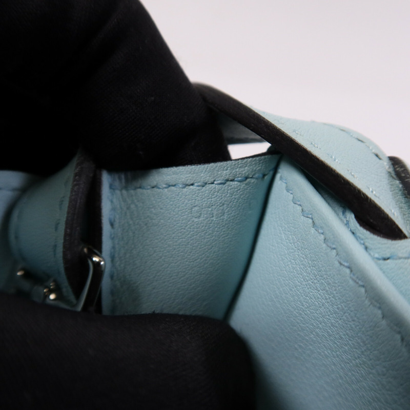 HERMES Swift皮革Mini Halzan銀扣手挽肩背兩用袋-7