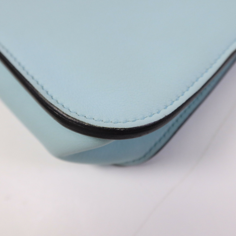 HERMES Swift皮革Mini Halzan銀扣手挽肩背兩用袋-11