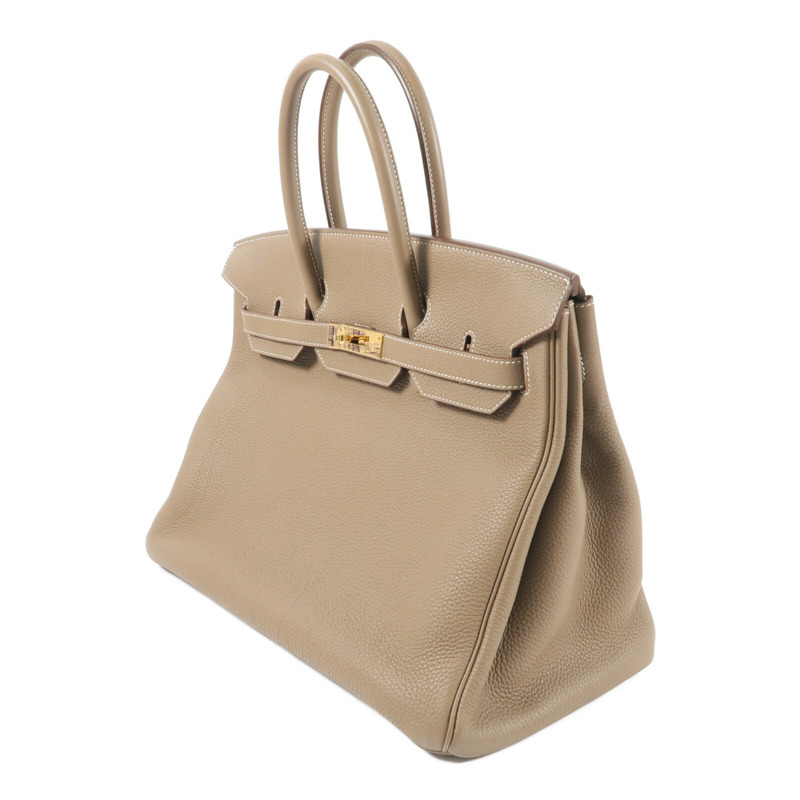 HERMES Togo皮革Birkin 35金扣手挽袋Etoupe-2