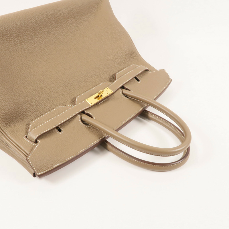 HERMES Togo皮革Birkin 35金扣手挽袋Etoupe-3