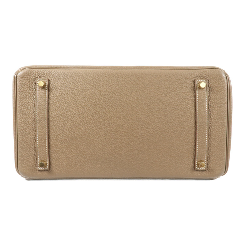 HERMES Togo皮革Birkin 35金扣手挽袋Etoupe-4