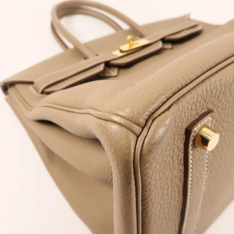 HERMES Togo皮革Birkin 35金扣手挽袋Etoupe-6