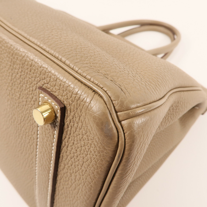 HERMES Togo皮革Birkin 35金扣手挽袋Etoupe-7