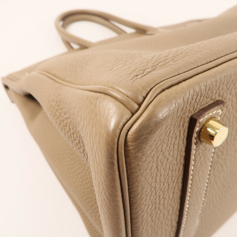 HERMES Togo皮革Birkin 35金扣手挽袋Etoupe-8