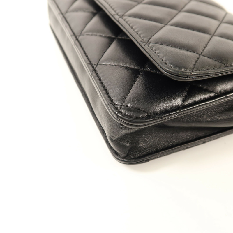 CHANEL 羊皮皮革WOC Wallet On Chain銀扣鏈帶肩背袋-12