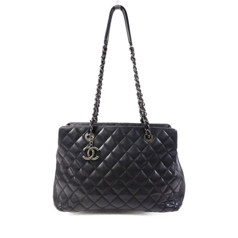 CHANEL 牛皮皮革Tote Bag銀扣鏈帶手挽袋