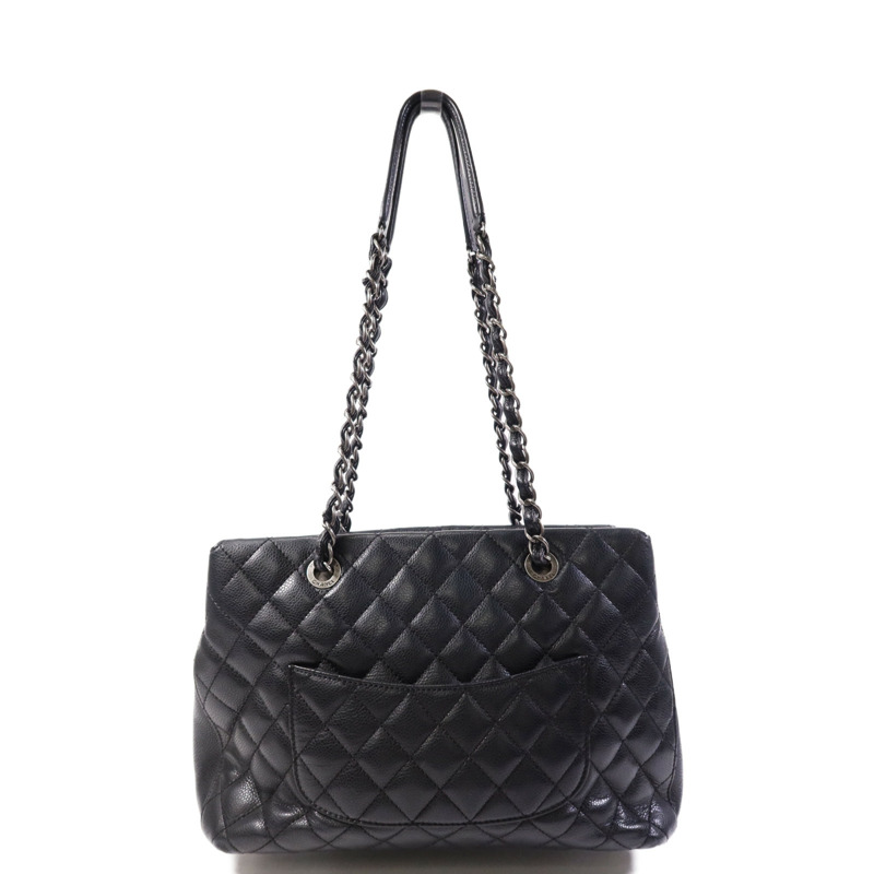 CHANEL 牛皮皮革Tote Bag銀扣鏈帶手挽袋-1