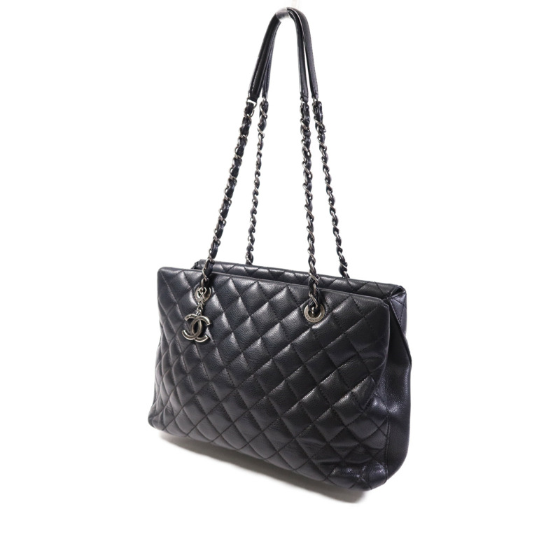 CHANEL 牛皮皮革Tote Bag銀扣鏈帶手挽袋-2