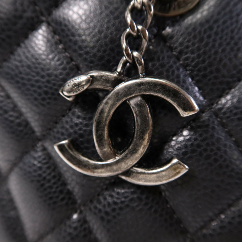 CHANEL 牛皮皮革Tote Bag銀扣鏈帶手挽袋-9