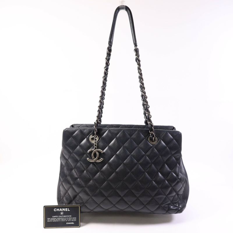 CHANEL 牛皮皮革Tote Bag銀扣鏈帶手挽袋-13
