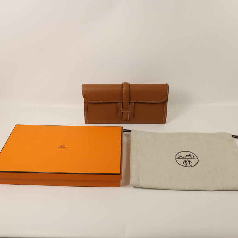 HERMES Swift皮革Jige Elan 29手拿包Gold-7