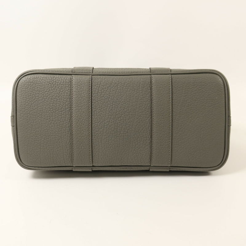 HERMES Negonda皮革Garden Party TPM銀扣手挽袋Gris Meyer-3